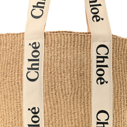 Chloe Raffia Large Woody Tote White 7 of 9