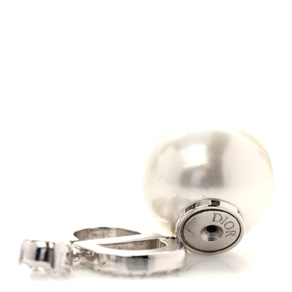 Christian Dior Pearl Crystal Tribal CD Drop Earrings Silver 4 of 5