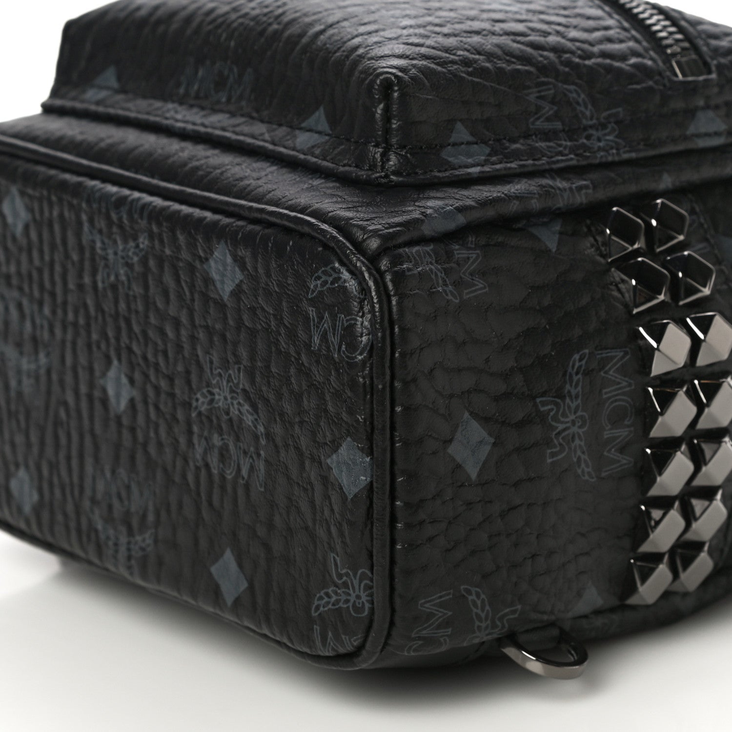 MCM Visetos Side Stud X-Mini Stark Bebe Boo Backpack Black 10 of 10