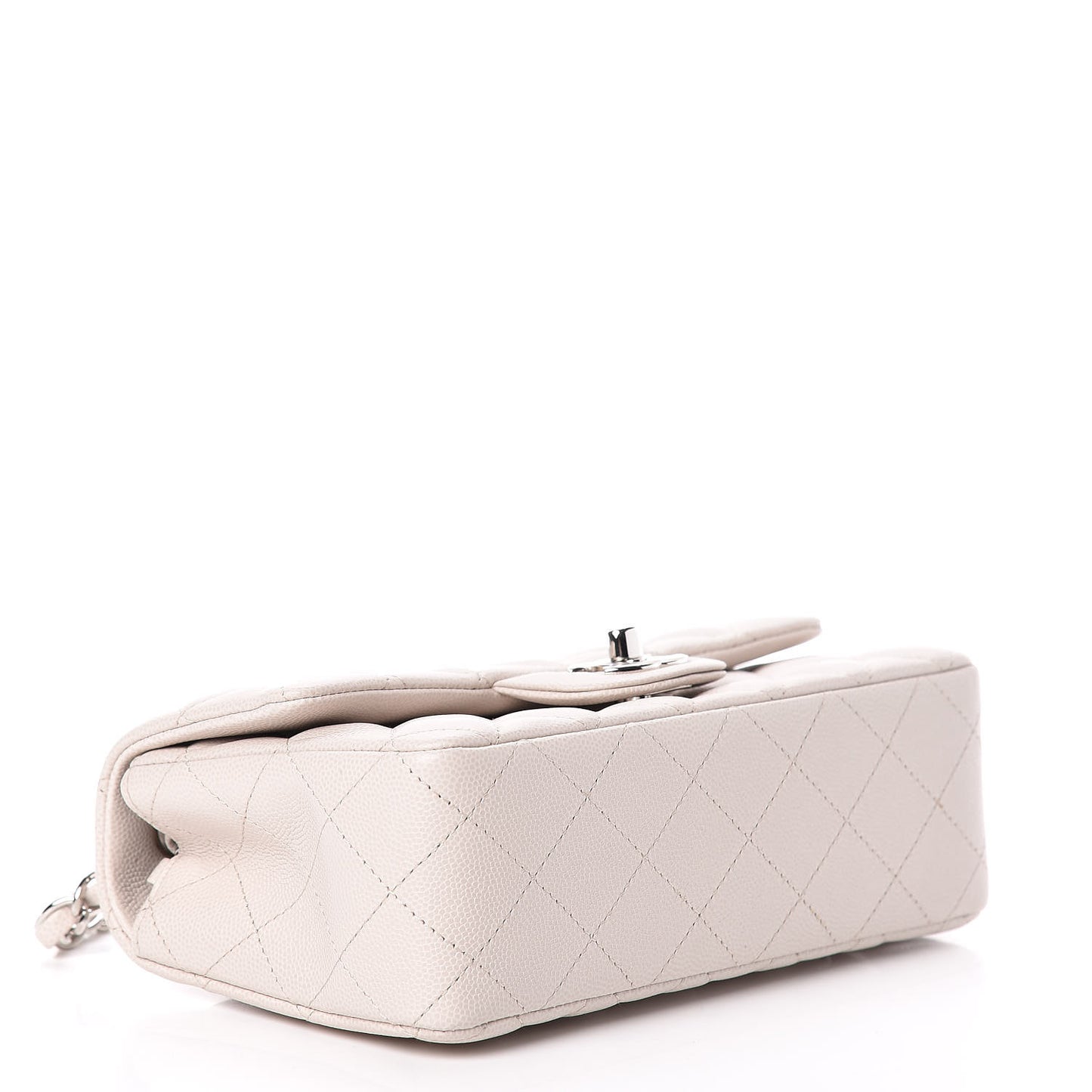 Caviar Quilted Mini Rectangular Flap White