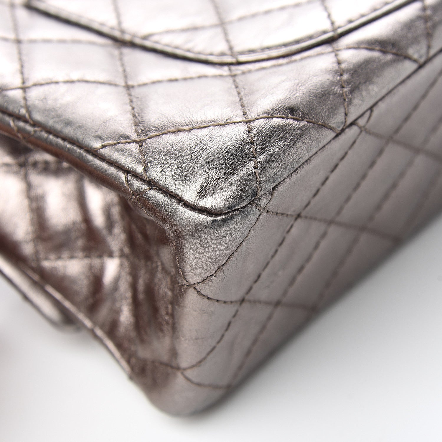Chanel Metallic Aged Calfskin Quilted 2.55 Reissue 226 Flap Dark Silver 10 of 11