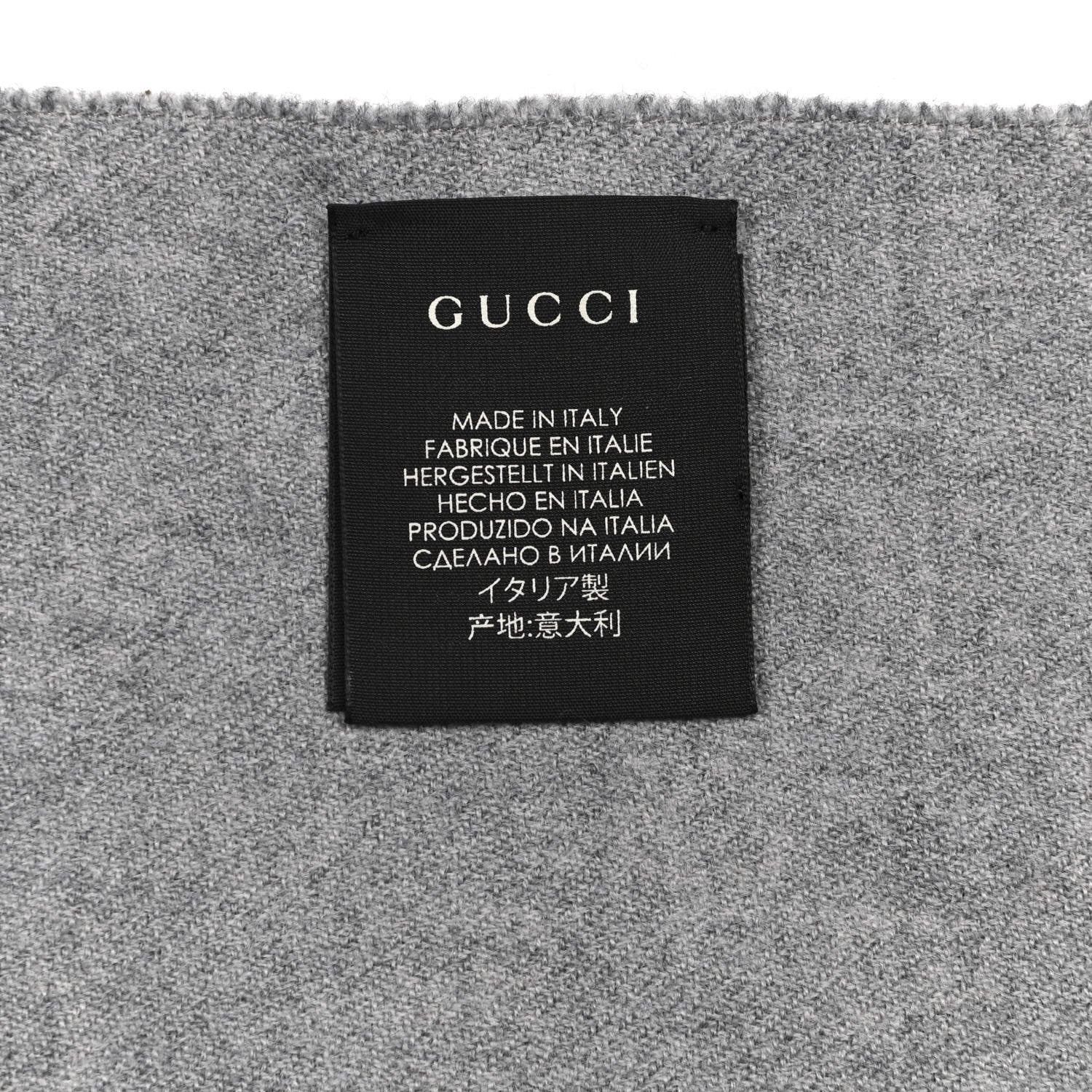 Gucci Wool GG Monogram Newov Scarf Dark Grey 4 of 4