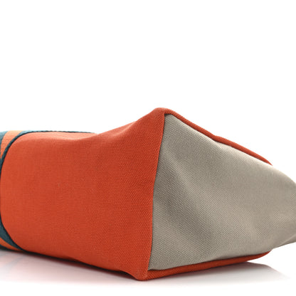 Hermes Canvas Jimetou GM Orange Feu Gris Ponce 8 of 9