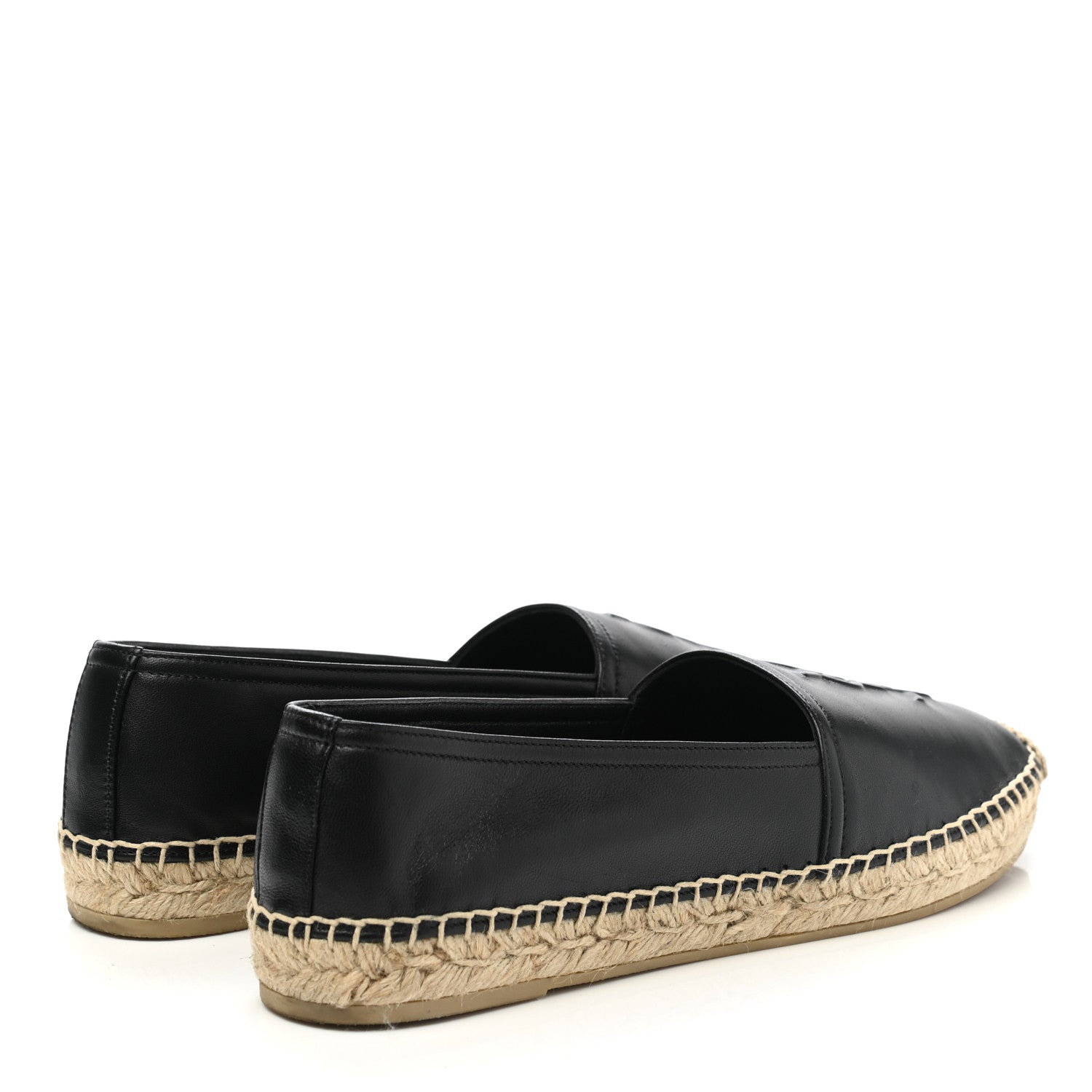 Saint Laurent Lambskin Monogram Espadrilles 38.5 Black 4 of 9