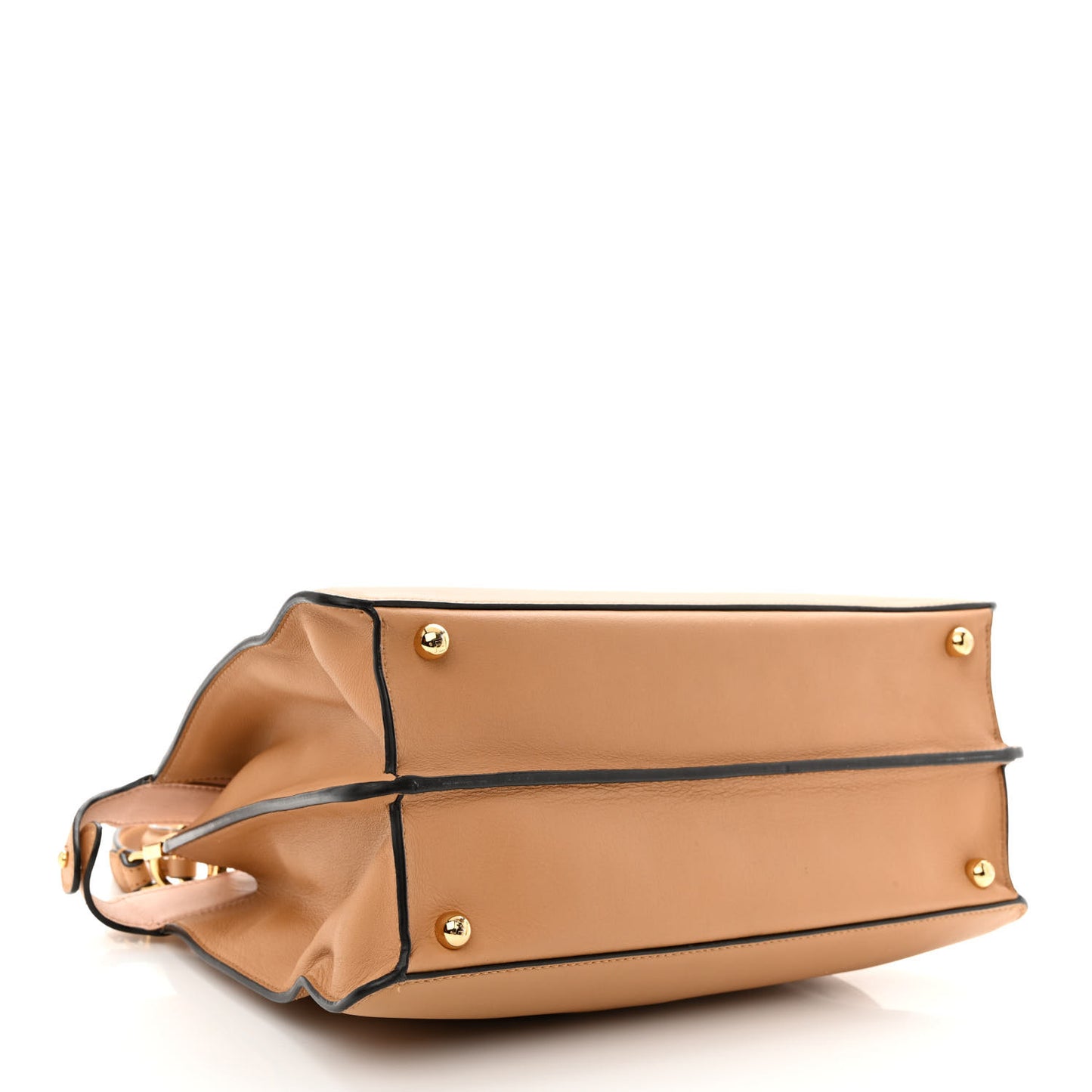 Vitello Seta Shiny Nappa Medium Peekaboo I SEE U Satchel Miele Scuro Light Rose