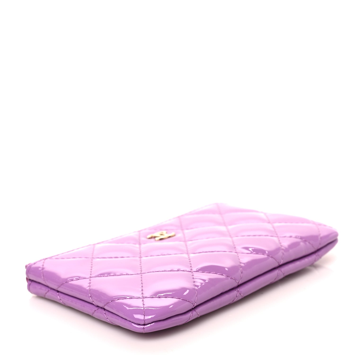 Chanel Patent Quilted Small Cosmetic Case Purple 4 of 8