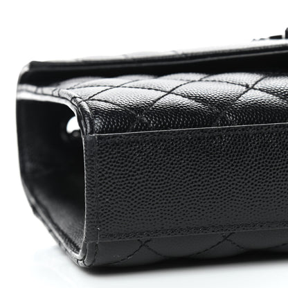 Saint Laurent Grain De Poudre Textured Mixed Matelasse Triquilt Small Monogram Satchel Black 6 of 10