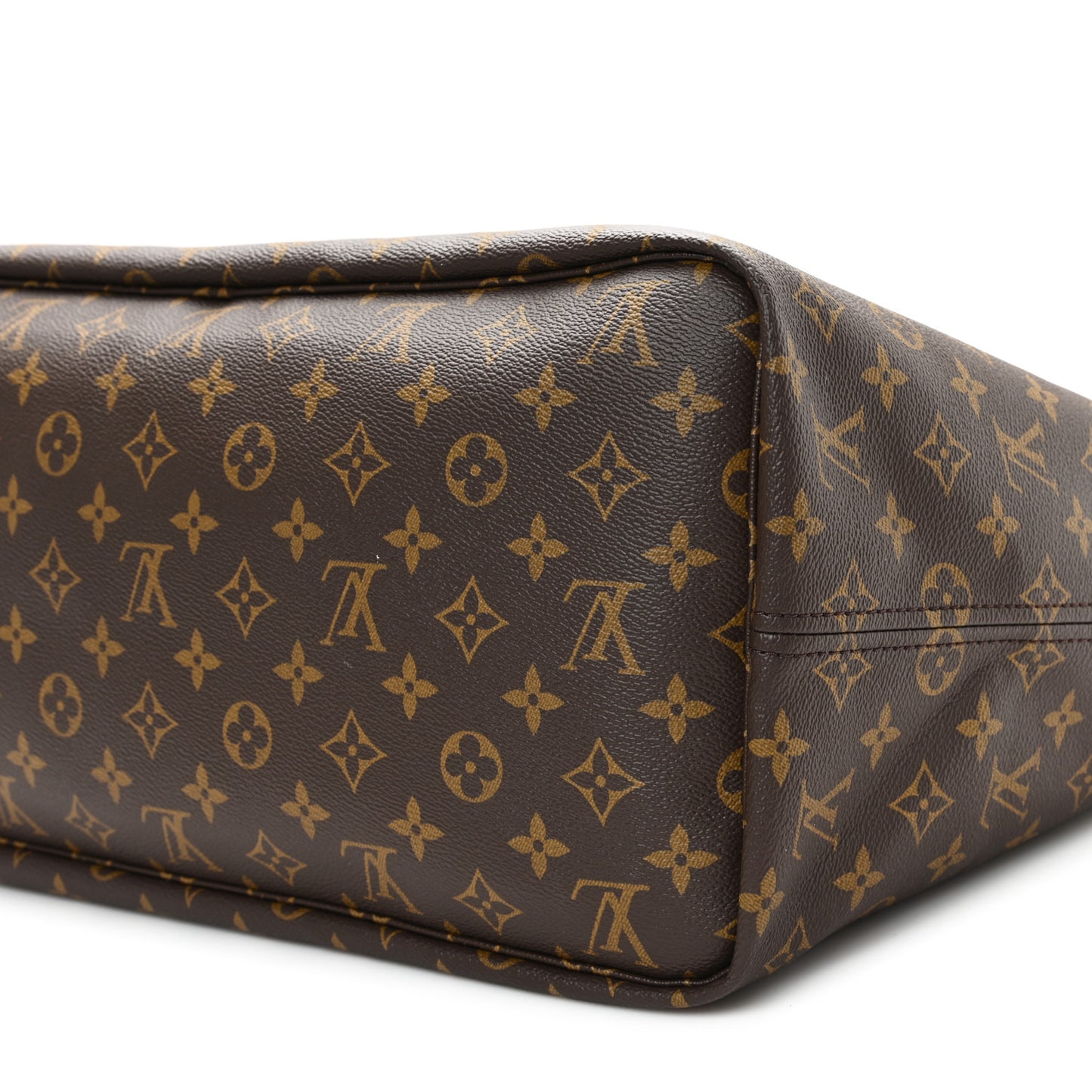 Monogram Stamped Inside Out Neverfull Bandouliere GM Beige