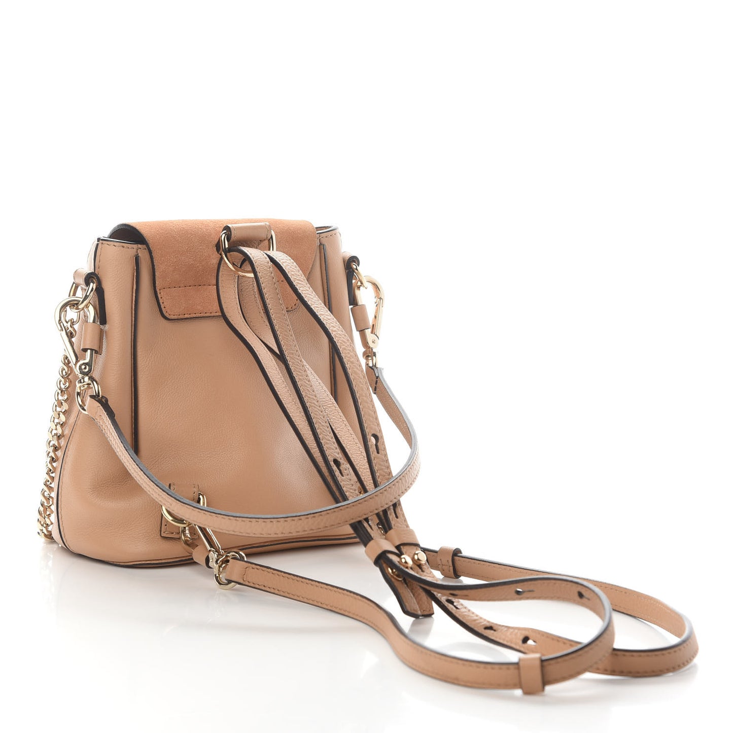 Suede Calfskin Mini Faye Backpack Blush Nude