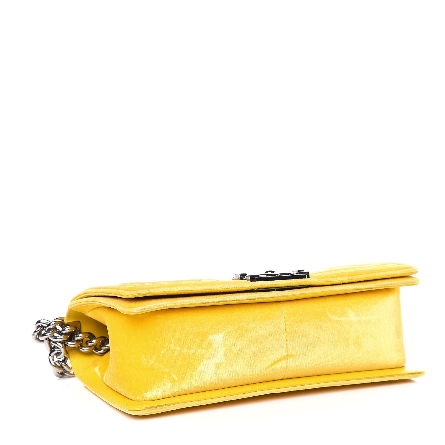 Chanel Velvet Quilted Medium Boy Flap Yellow 5 of 19