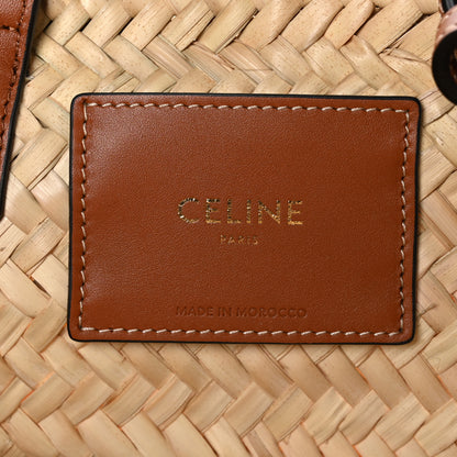 Celine Palm Leaf Calfskin Triomphe Teen Panier Tan 6 of 9