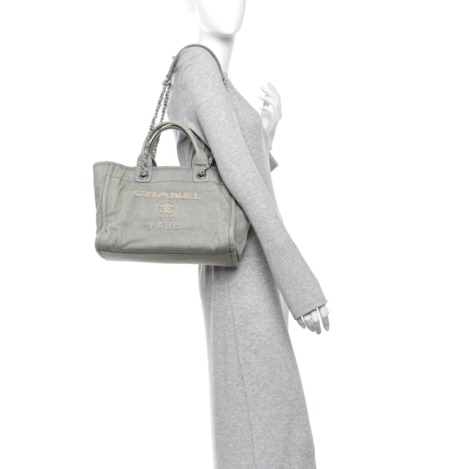Chanel Denim Small Deauville Tote Light Blue 2 of 10