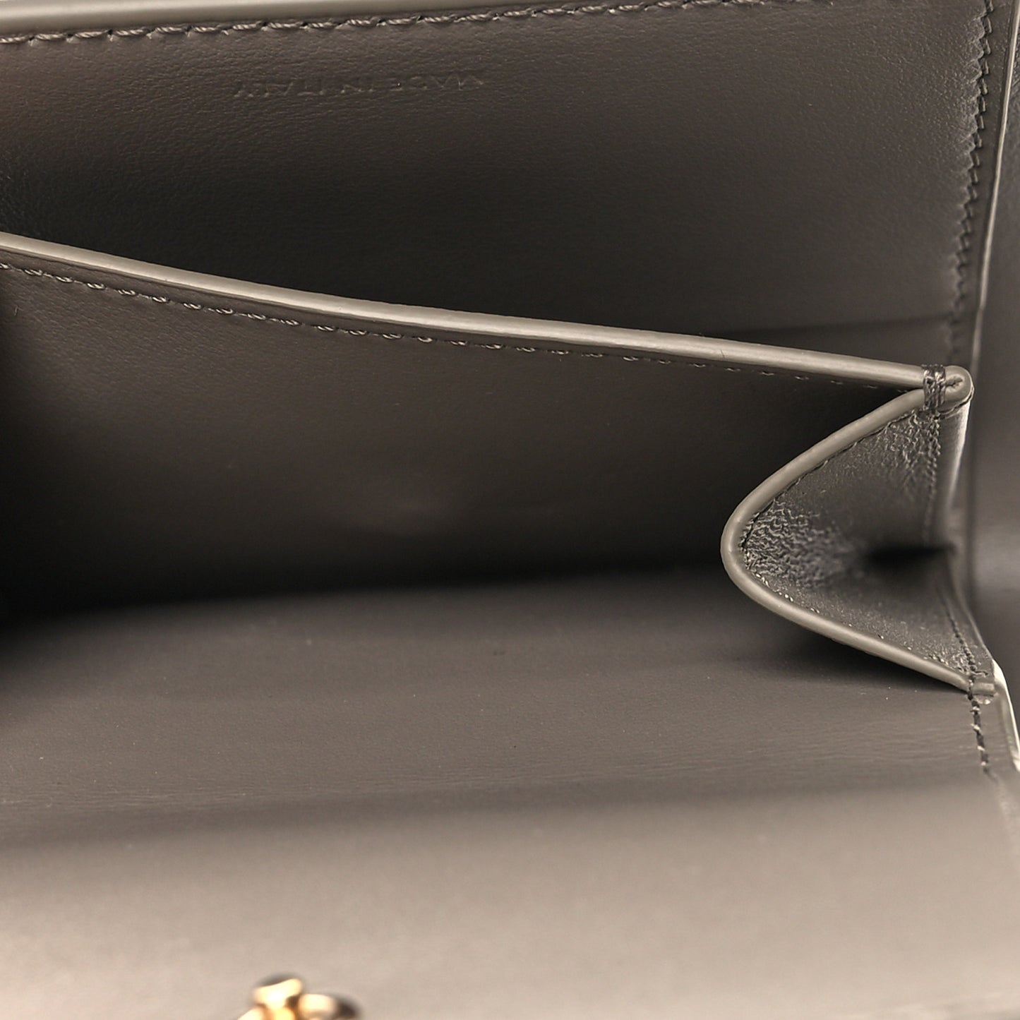 Grained Calfskin Small Multifunction Strap Wallet Pebble Mineral