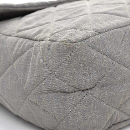 Chanel Canvas Quilted XXL Reissue Flap Grey 10 of 11