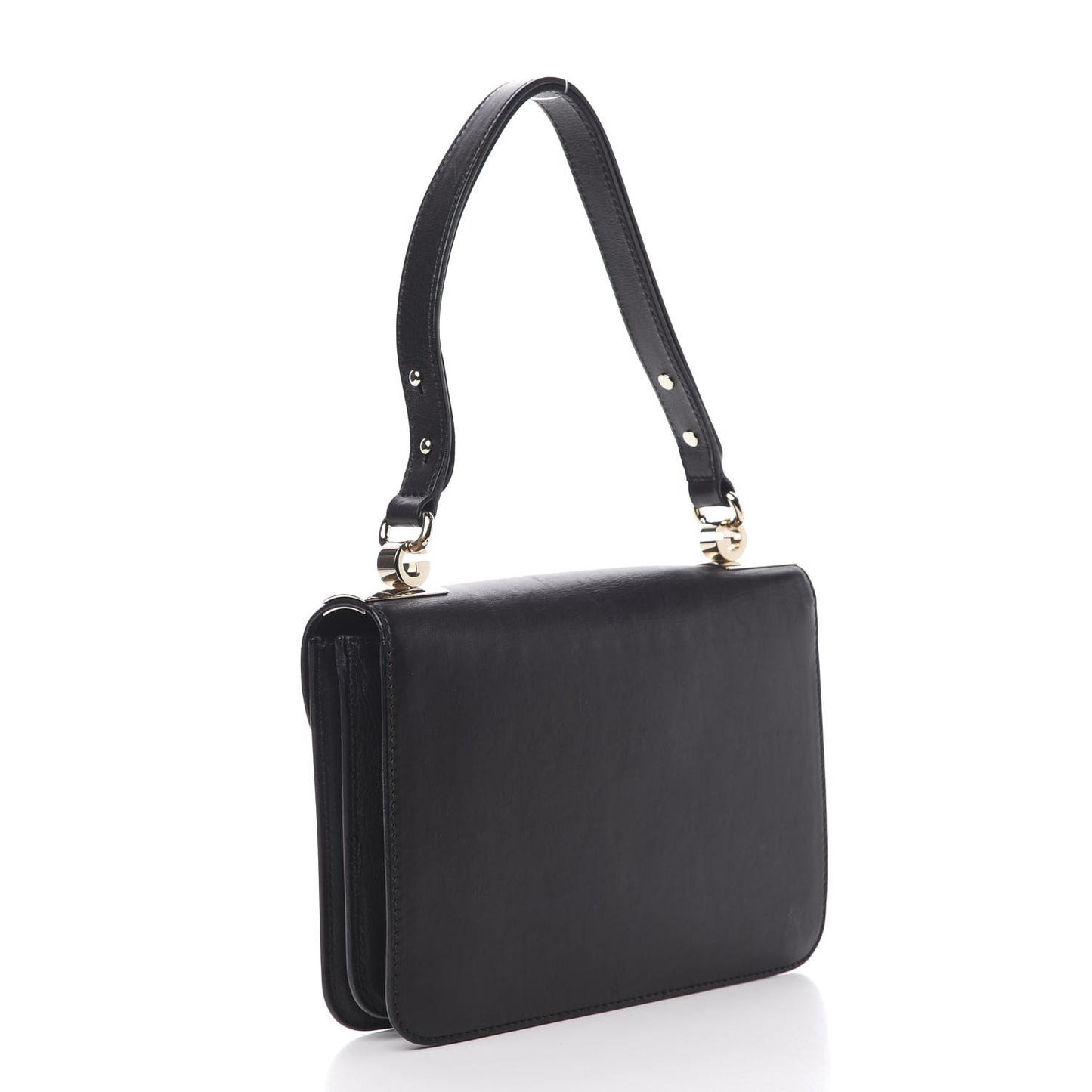 Calfskin Medium 1973 Shoulder Flap Bag Black