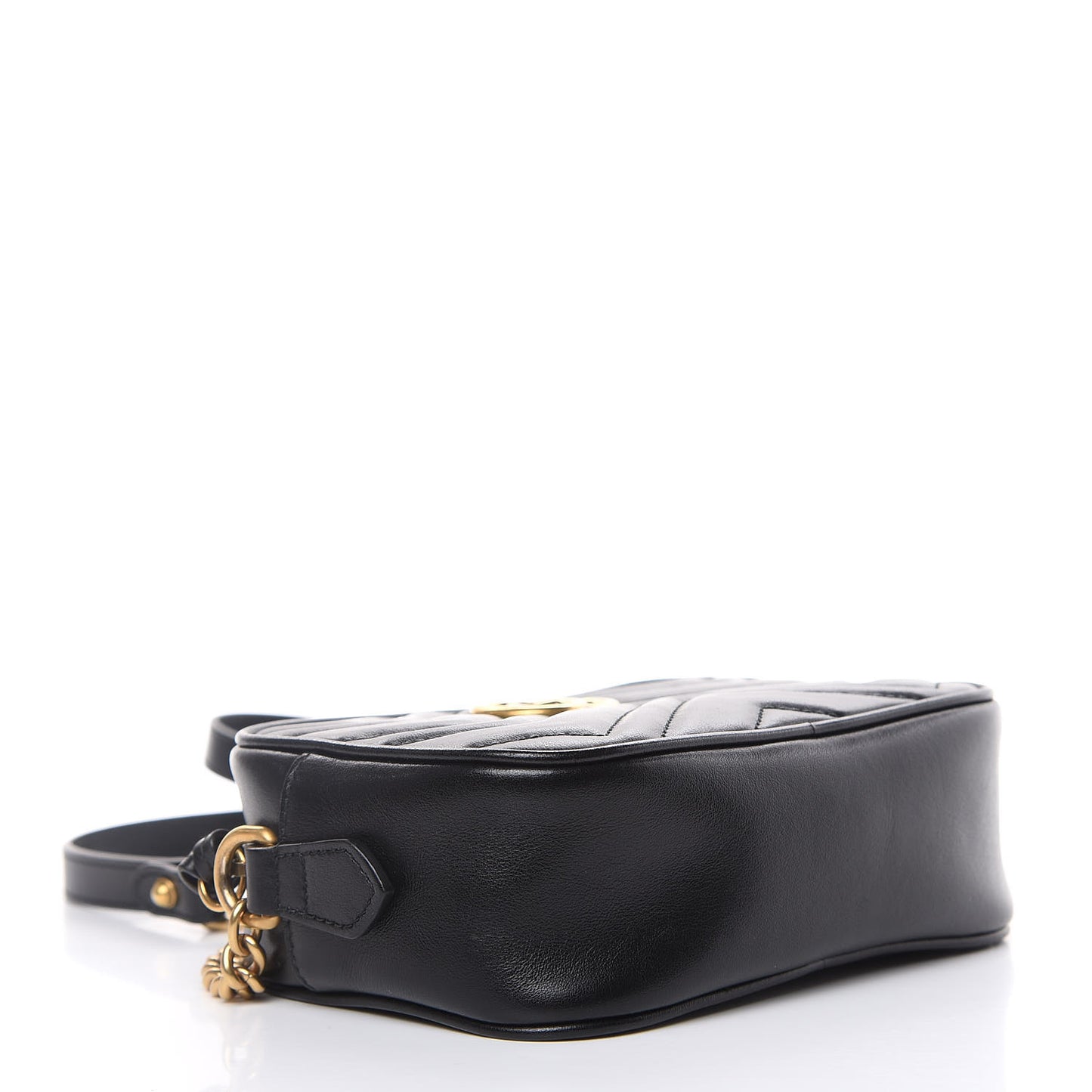 Calfskin Matelasse Mini GG Marmont Chain Shoulder Bag Black