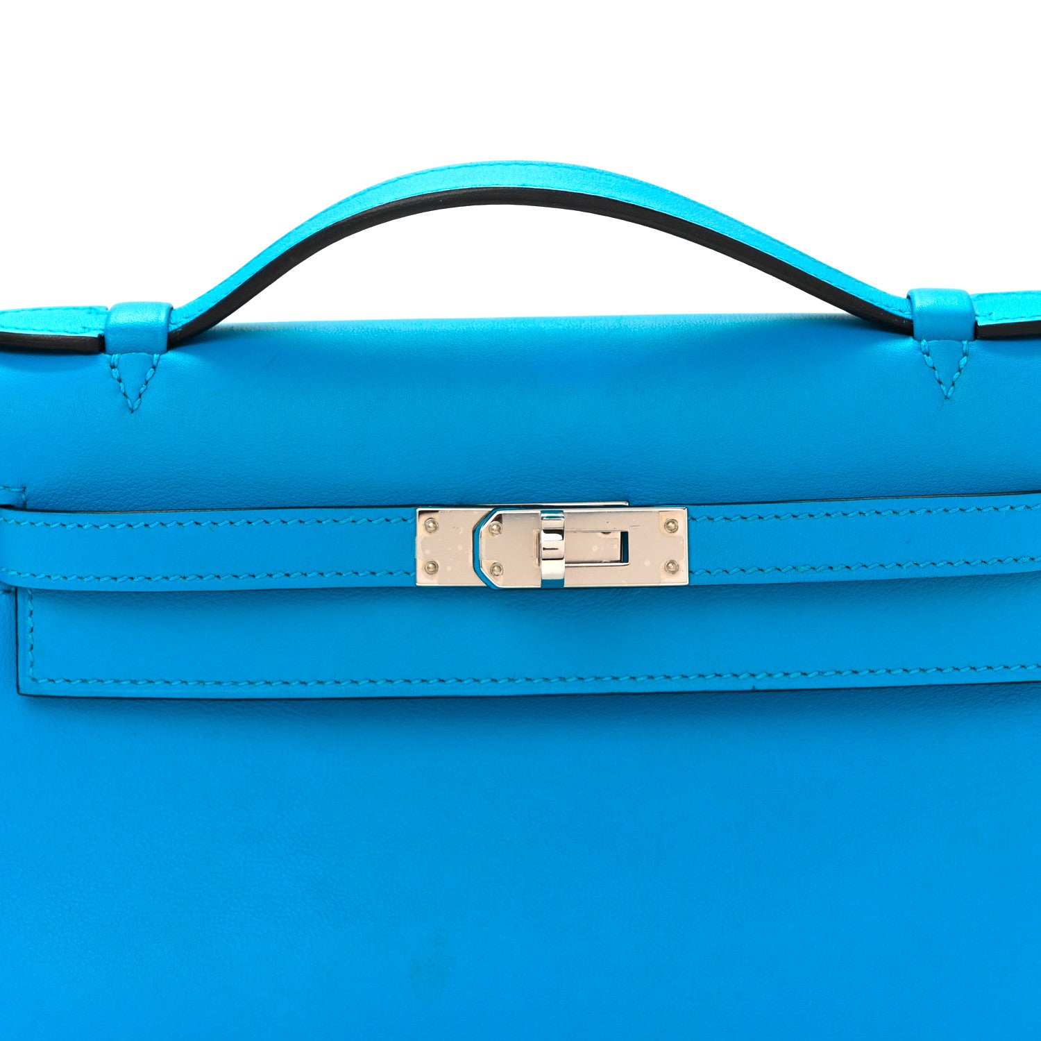 Hermes Swift Kelly Pochette Clutch Bleu Frida 9 of 12