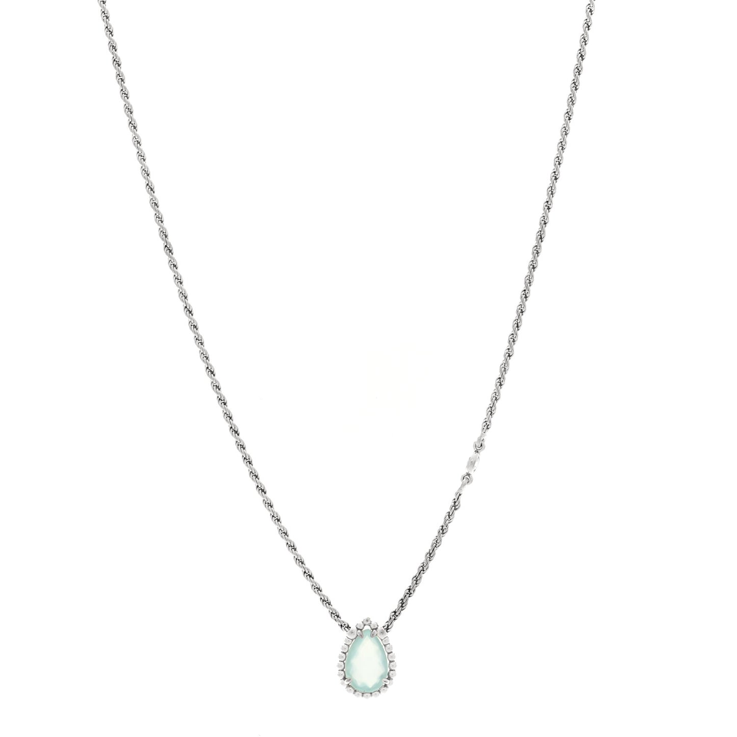18K White Gold Diamond Aquaprase XS Serpent Boheme Necklace