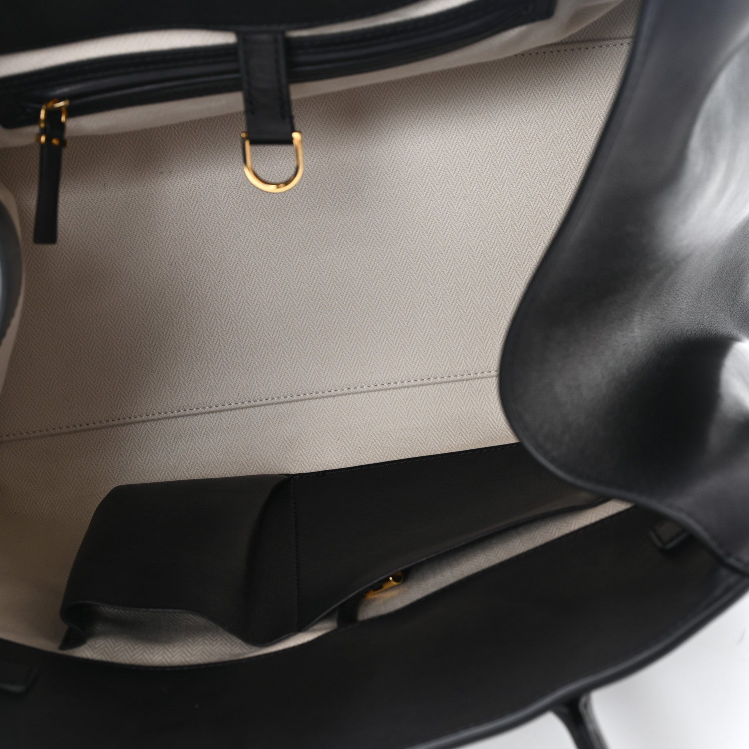 The Row Polished Saddle Calfskin Soft Margaux 15 Black 5 of 10