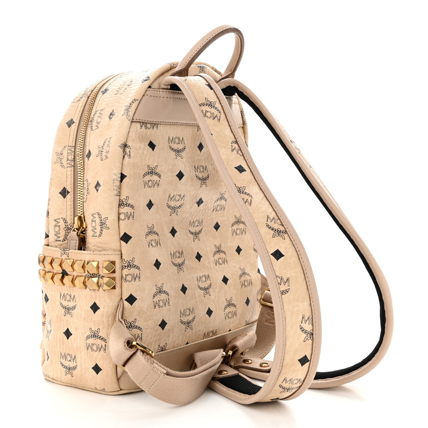 Visetos Small Studded Stark Backpack Beige