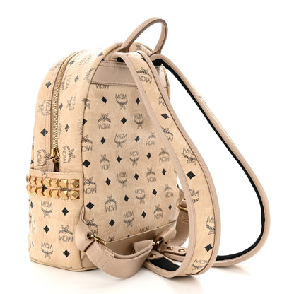 MCM Visetos Small Studded Stark Backpack Beige 3 of 14