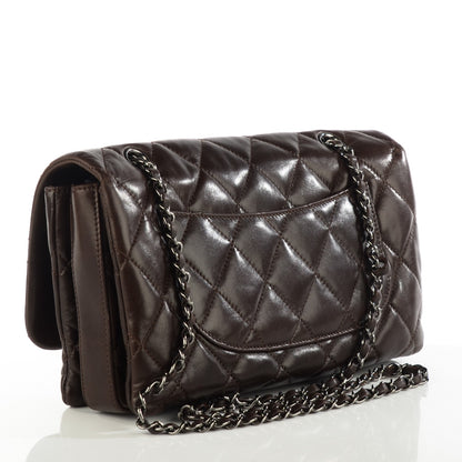 Chanel Lambskin Quilted Large 3 Flap Brown 3 of 8