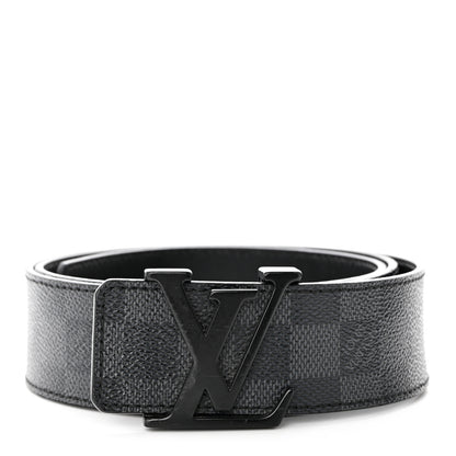Louis Vuitton Damier Graphite 40mm LV Initiales Belt 95 38 1 of 6