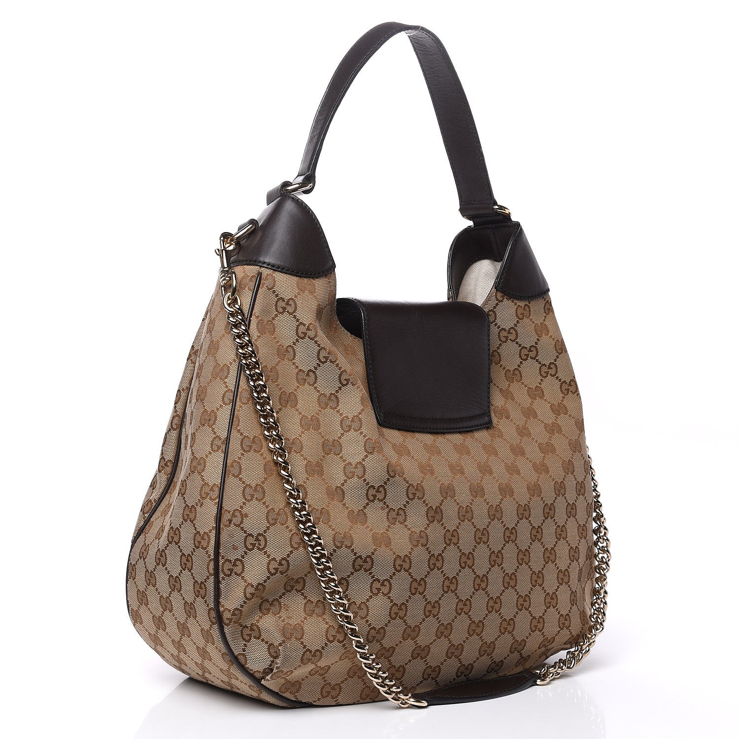 Gucci Monogram Margaux Calfskin Medium Emily Hobo Beige Ebony Cocoa 3 of 18