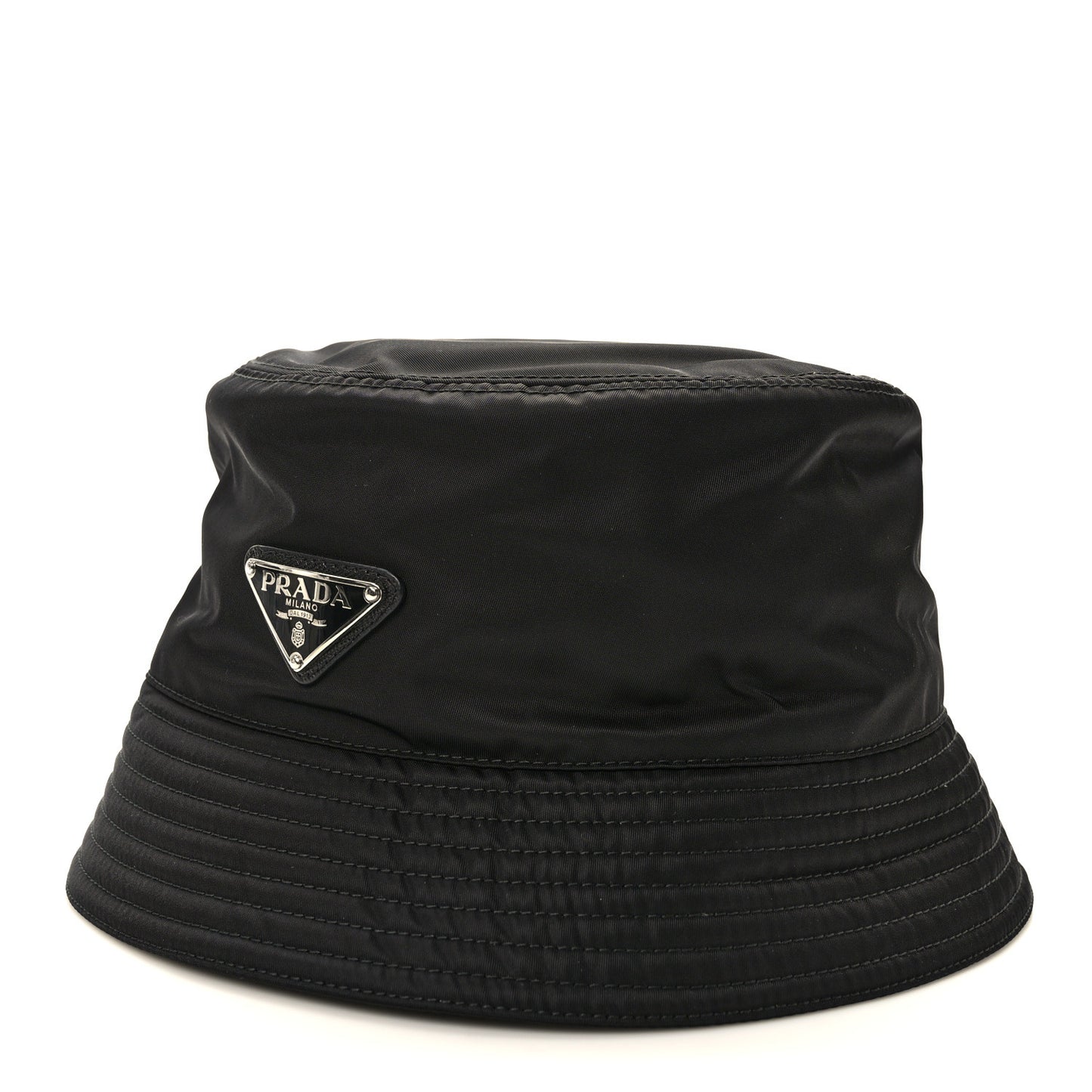 Re-Nylon Metal Triangle Logo Mens Bucket Hat XXL Black