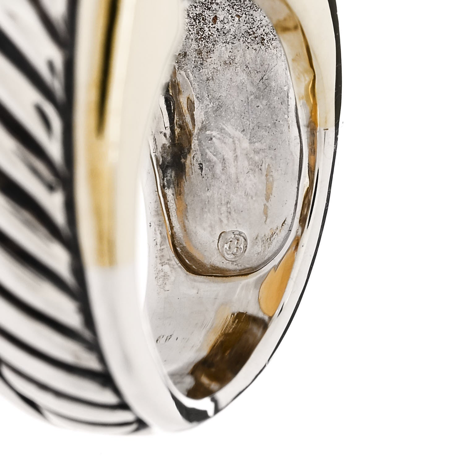 David Yurman Sterling Silver 18K Yellow Gold Citrine Cable Cocktail Ring 49 5 6 of 6