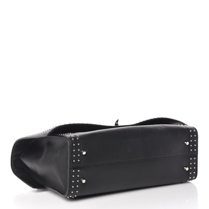 Givenchy Grained Calfskin Studded Medium Shark Lock Satchel Black 5 of 15