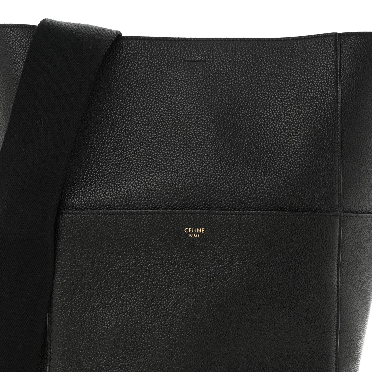 Soft Grained Calfskin Sangle Bucket Bag Black