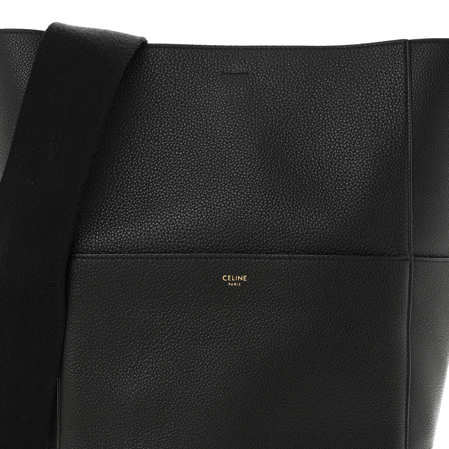 Celine Soft Grained Calfskin Sangle Bucket Bag Black 8 of 14