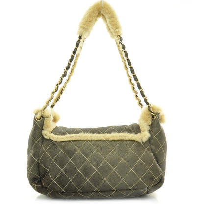 Chanel Shearling Fur and Lambskin Quilted Flap Bag Metallic Bronze 4 of 9
