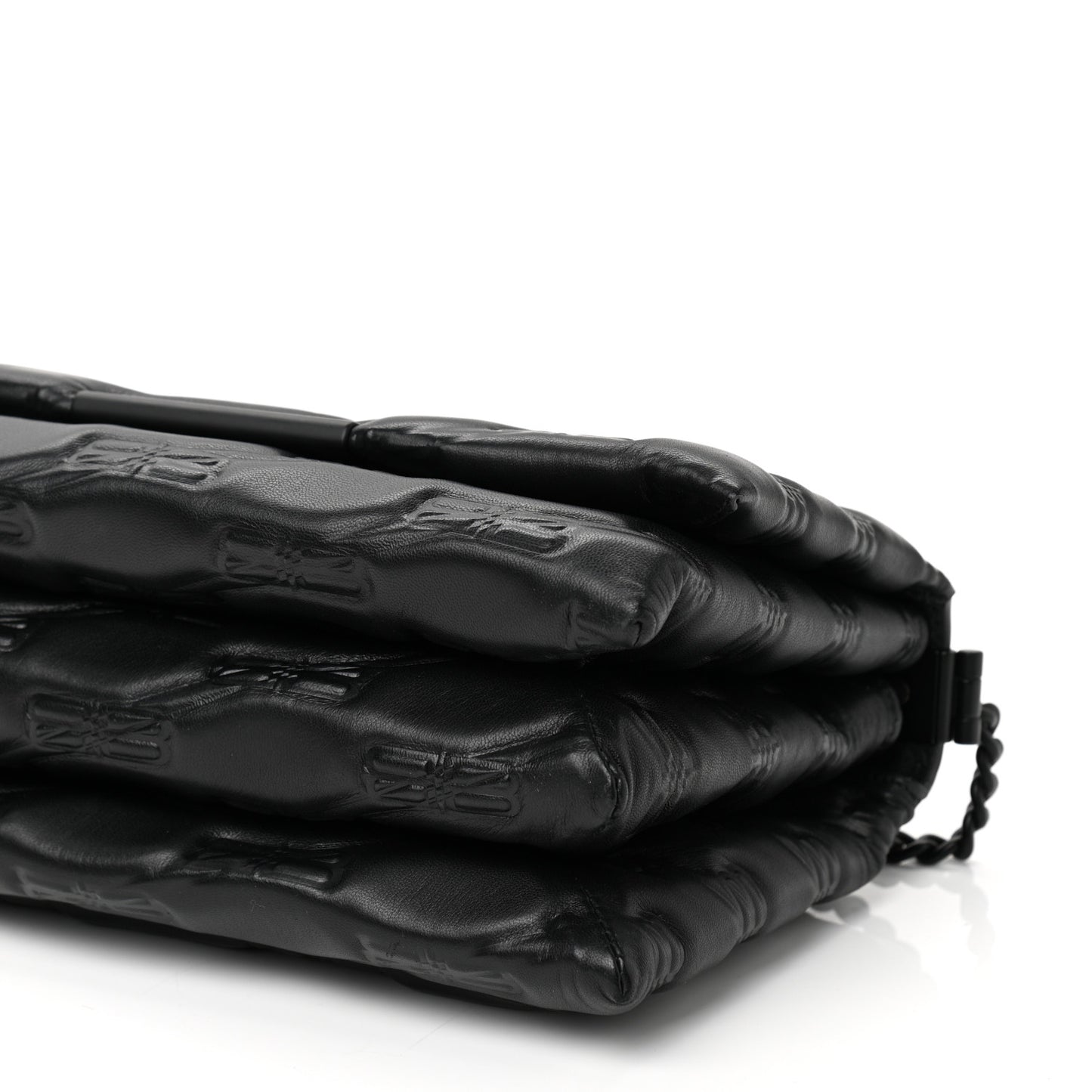Nappa BB Monogram Embossed Medium Triplet Bag Black