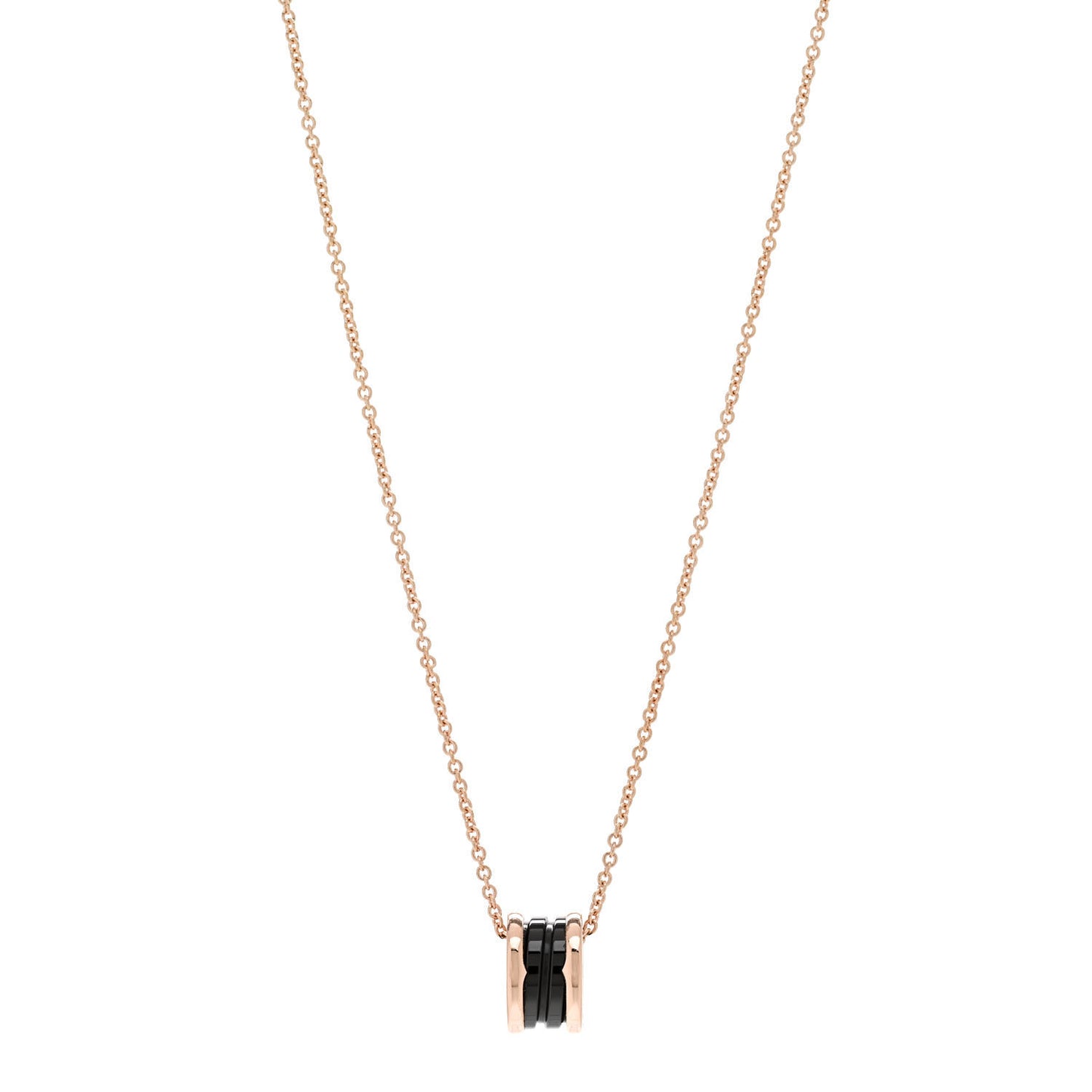 18K Rose Gold Black Ceramic B.Zero1 Pendant Necklace