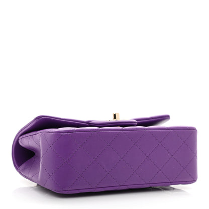 Chanel Lambskin Quilted Mini Top Handle Rectangular Flap Purple 4 of 8