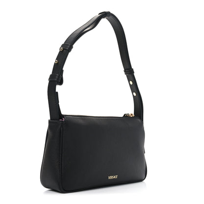 Versace Grained Calfskin Medusa Shoulder Bag Black 3 of 9