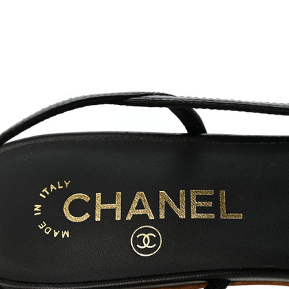 Chanel Lambskin Mixed Fibers Pony Hair Slingback Flats 39 Brown Black White 8 of 10