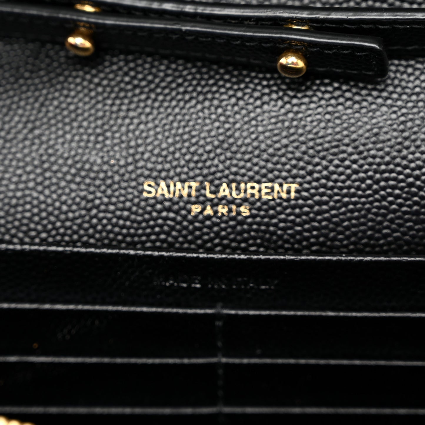 Grain De Poudre Matelasse Chevron Monogram Chain Wallet Black