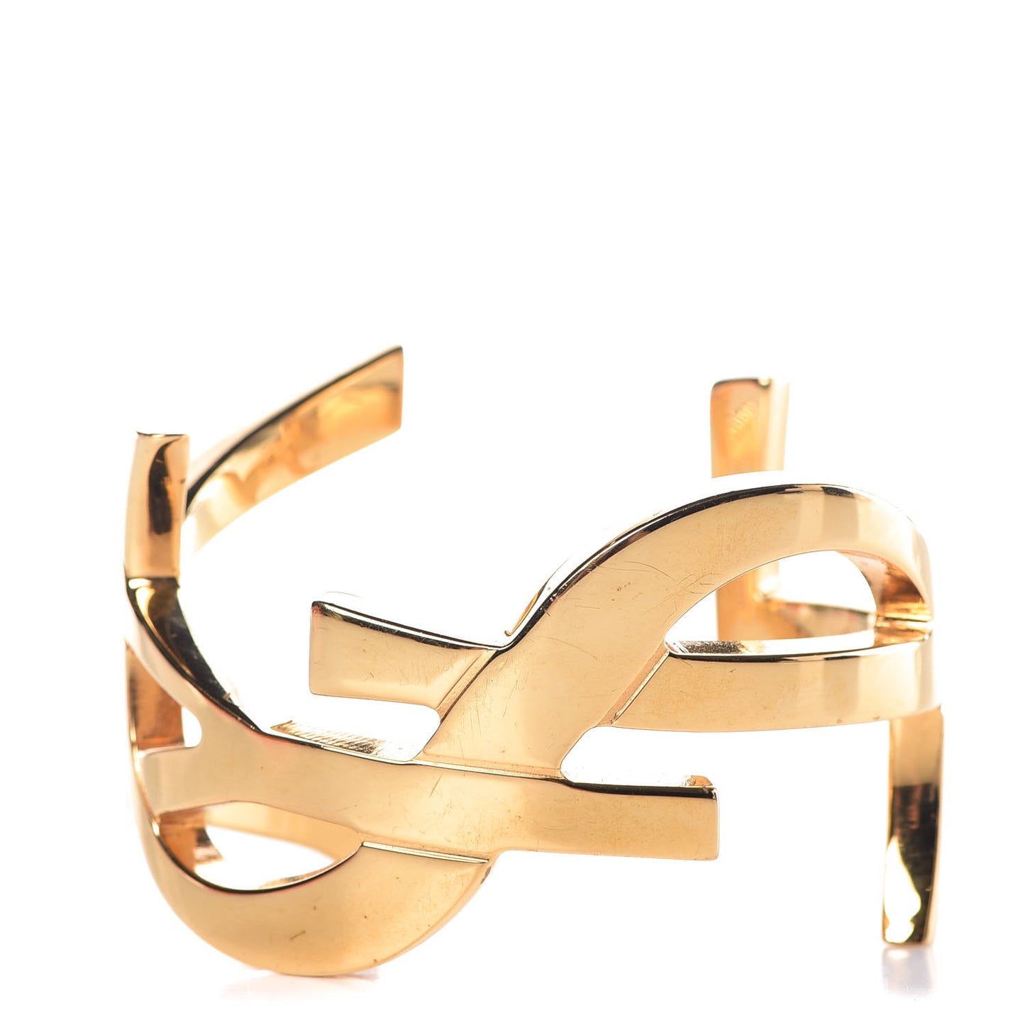 Brass Monogram Medium Cuff Bracelet Gold