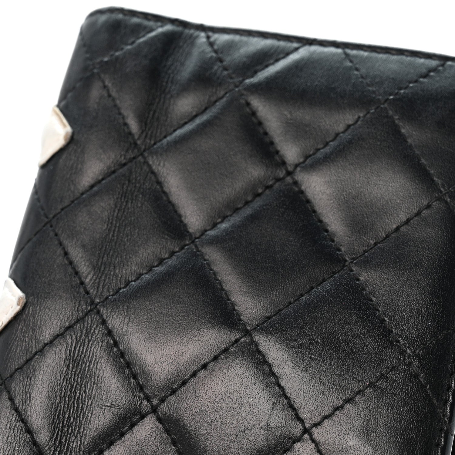Chanel Calfskin Quilted Cambon Yen Wallet Black White 13 of 13