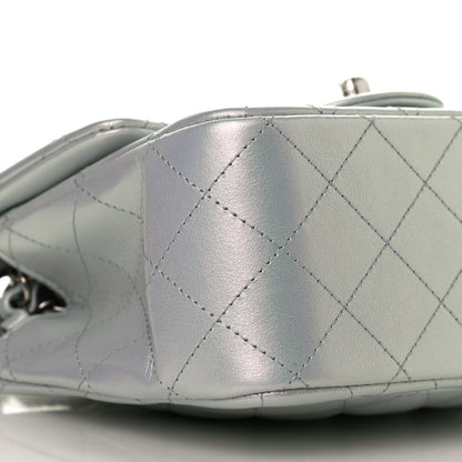 Chanel Iridescent Lambskin Quilted Mini Square Flap Light Blue 9 of 10