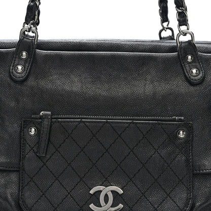 Chanel Glazed Caviar Pocket In The City Tote Brown 8 of 10