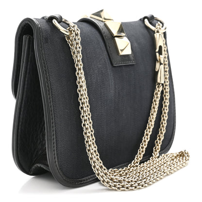 Valentino Garavani Denim Small Glam Lock Rockstud Flap Deep Denim 3 of 10
