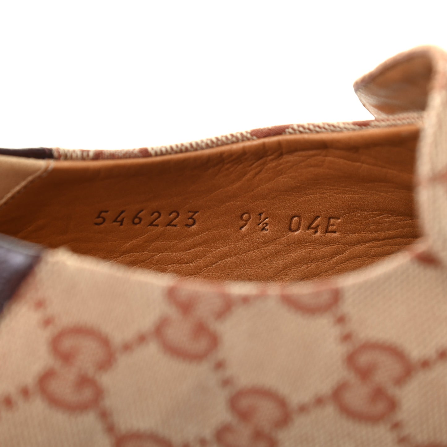 GG Monogram Goatskin Web Mens Horsebit Loafers 9.5 Beige Ruggine Light Brown