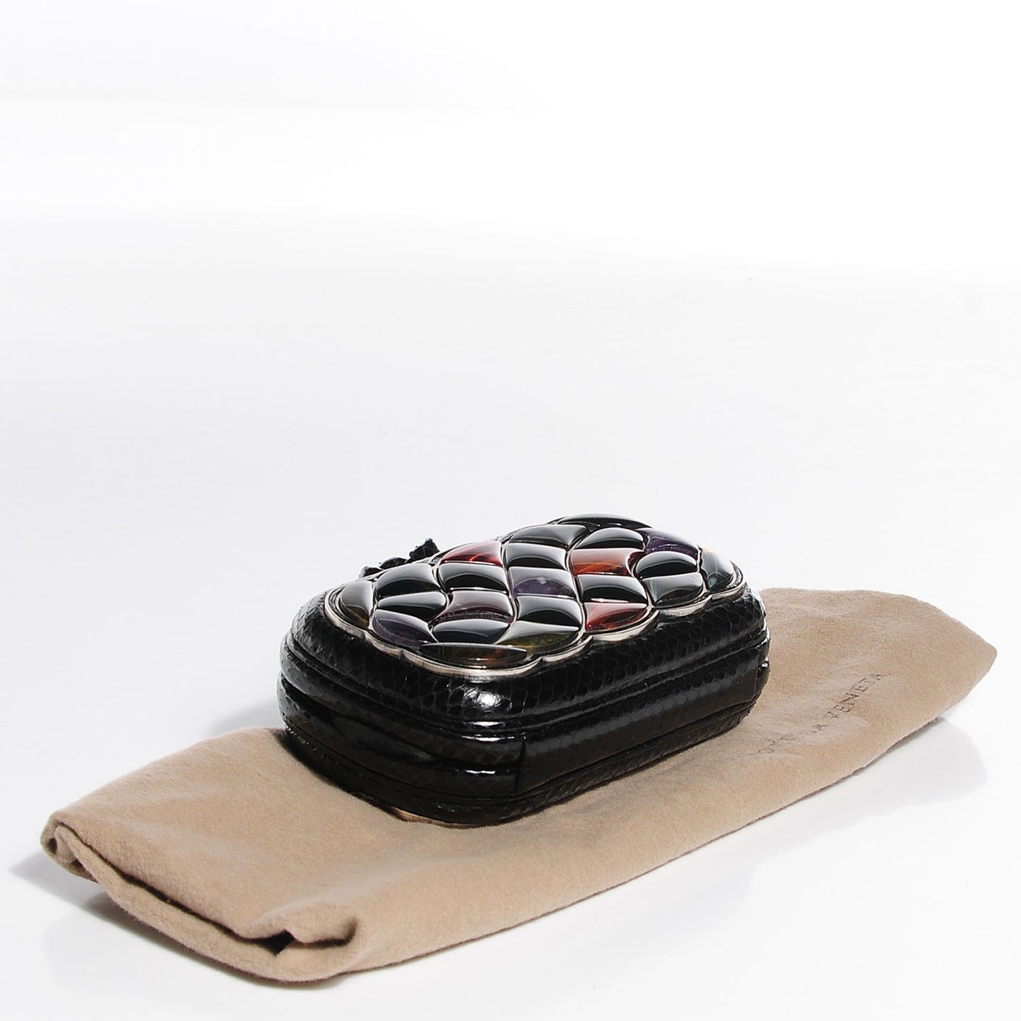 Multi Stone Ayers Knot Clutch Black