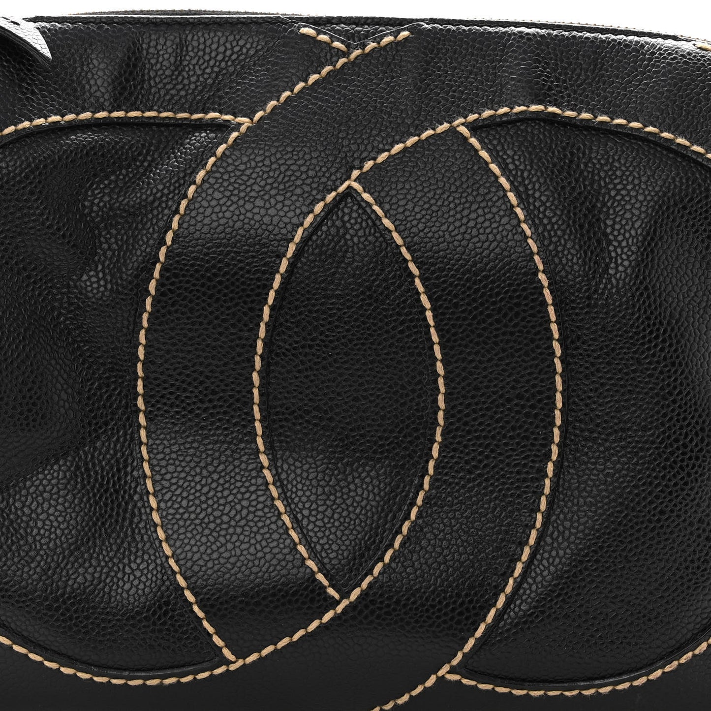 Caviar CC Stitched Medium Hobo Black