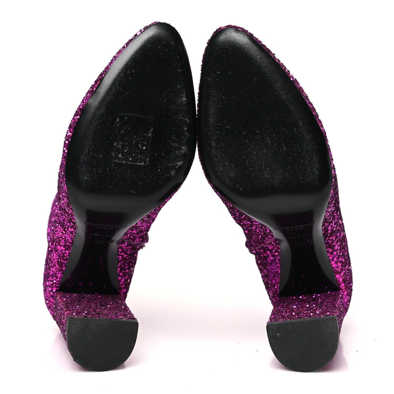 Saint Laurent Glitter Lou 95 Zip Bootie 38.5 Pink 4 of 6