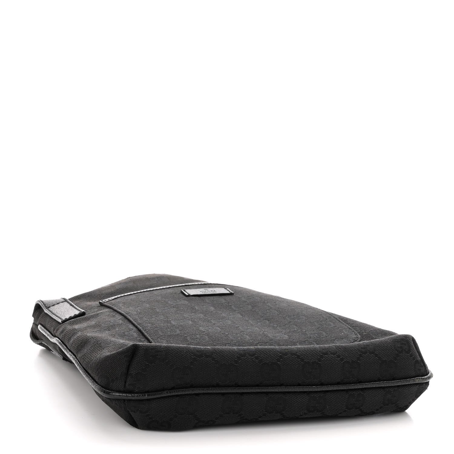 Gucci Monogram Flat Messenger Bag Black 4 of 9